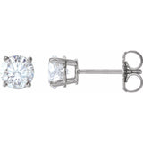 14K White 1 CTW Natural Diamond Stud Earrings