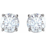 14K White 1 CTW Natural Diamond Stud Earrings
