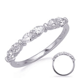 14 Kt White Gold Pear Shape Bands