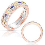 14 Kt Tri-Color Gold Sapphire Color Rings - Precious