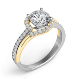 White & Yellow Gold Engagement Ring