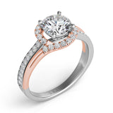 White & Rose Gold Engagement Ring