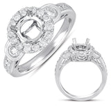 White Gold Pave Engagement Ring