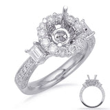 14 Kt White Gold Halo - Round Engagement Rings