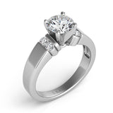 14 Kt White Gold Rounds Engagement Rings