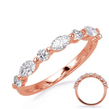 14 Kt Rose Gold Marquise Bands