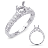14 Kt White Gold Micro Pave Engagement Rings