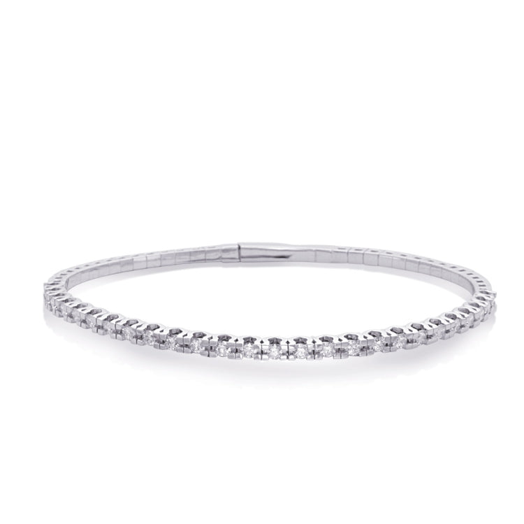 14 KT Rounds Shape White Gold Flexible Bangle Bracelet
