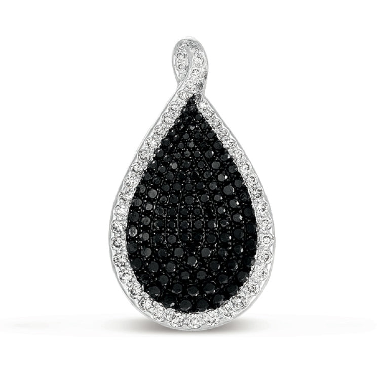 14 KT Black Diamonds Shape White & Black Diamond Gold Pendant