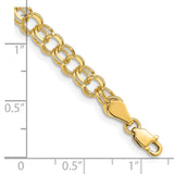 14k 5mm Solid Double Link 7 inch Charm Bracelet