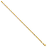 14K 7 inch 2.9mm Flat Beveled Curb with Lobster Clasp Bracelet