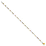 14k Two-tone Polished Fancy Box Links 7.5 inch Bracelet