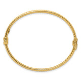 14K Polished and Textured 3.00mm Hinged Oval Bangle Bracelet