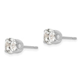 14k White Gold 5.75mm Round CZ Stud Earrings
