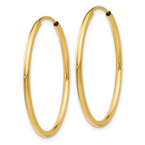 14k 1.5x26mm Polished Round Endless Tube Hoop Earrings