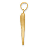 14k Solid Diamond-cut Italian Horn Charm