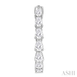 1 1/2 Ctw North-South Pear Shape Diamond Fashion Hoop Earring in 14K White Gold