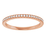 10K Rose Gold 1/8 CTW Natural Diamond French-Set Anniversary Band