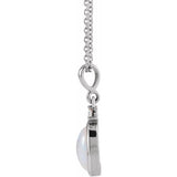 Sterling Silver 8x6 mm Natural Ethiopian Opal & .03 CT Natural Diamond 16-18" Necklace