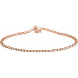 14K Rose Gold 1 CTW Natural Diamond Line 7 1/4" Bracelet
