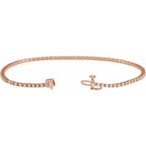 14K Rose Gold 1 CTW Natural Diamond Line 7 1/4" Bracelet