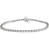 14K White Gold 3 CTW Natural Diamond Line 7 1/4