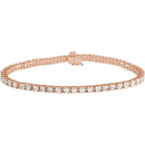 14K Rose Gold 4 CTW Natural Diamond Line 7 1/4" Bracelet