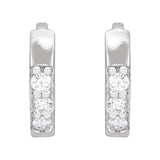 Platinum .05 CTW Natural Diamond Hinged 8 mm Hoop Earrings