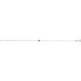 14K Rose Gold Lab-Grown Emerald Bezel-Set Solitaire 6 1/2-7 1/2" Bracelet