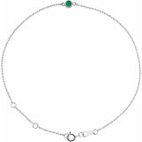 Platinum Lab-Grown Emerald Bezel-Set Solitaire 6 1/2-7 1/2