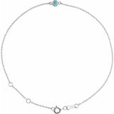 Platinum Natural Blue Zircon Bezel-Set Solitaire 6 1/2-7 1/2" Bracelet
