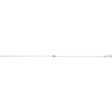 Platinum Natural Blue Zircon Bezel-Set Solitaire 6 1/2-7 1/2" Bracelet