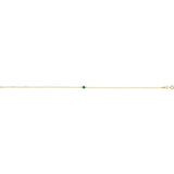 14K Yellow Gold Lab-Grown Emerald Bezel-Set Solitaire 6 1/2-7 1/2" Bracelet