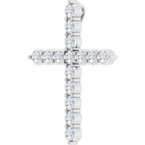 Platinum 3/4 CTW Natural Diamond Cross Pendant