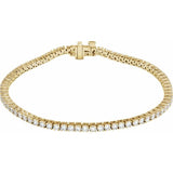 14K Yellow Gold 3 CTW Lab-Grown Diamond Line 7" Bracelet