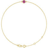 14K Yellow Gold Natural Pink Tourmaline 6 1/2-7 1/2