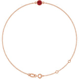 14K Rose Gold Natural Ruby 6 1/2-7 1/2