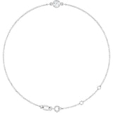 14K White Gold Natural White Sapphire 6 1/2-7 1/2