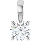 14K White Gold 1/4 CT Lab-Grown Diamond Pendant