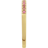14K Yellow Gold Natural Pink Tourmaline Stackable Ring