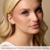 Sterling Silver Lab-Grown Emerald Hinged 12.5 mm Hoop Earrings