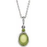 Platinum 5x3 mm Natural Peridot 16-18" Necklace