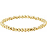14K Yellow Gold-Filled 4 mm Elastic Bead 6 1/2" Bracelet