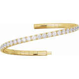 14K Yellow Gold 5 CTW Natural Diamond  Flexible Bangle 7" Bracelet