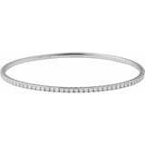 14K White Gold 1 CTW Lab-Grown Diamond  Flexible Bangle 7
