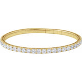 14K Yellow Gold 4 CTW Lab-Grown Diamond  Flexible Bangle 7