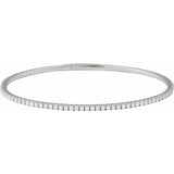 14K White Gold 1 1/2 CTW Lab-Grown Diamond Flexible Bangle 7" Bracelet