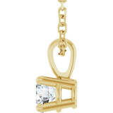 14K Yellow Gold 1/4 CT Natural Diamond 18" Necklace