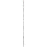 14K White Gold Natural Emerald Bezel-Set 3-Stone 6 1/2-7 1/2" Bracelet