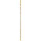 14K Yellow Gold Natural Amethyst Bezel-Set 3-Stone 6 1/2-7 1/2" Bracelet